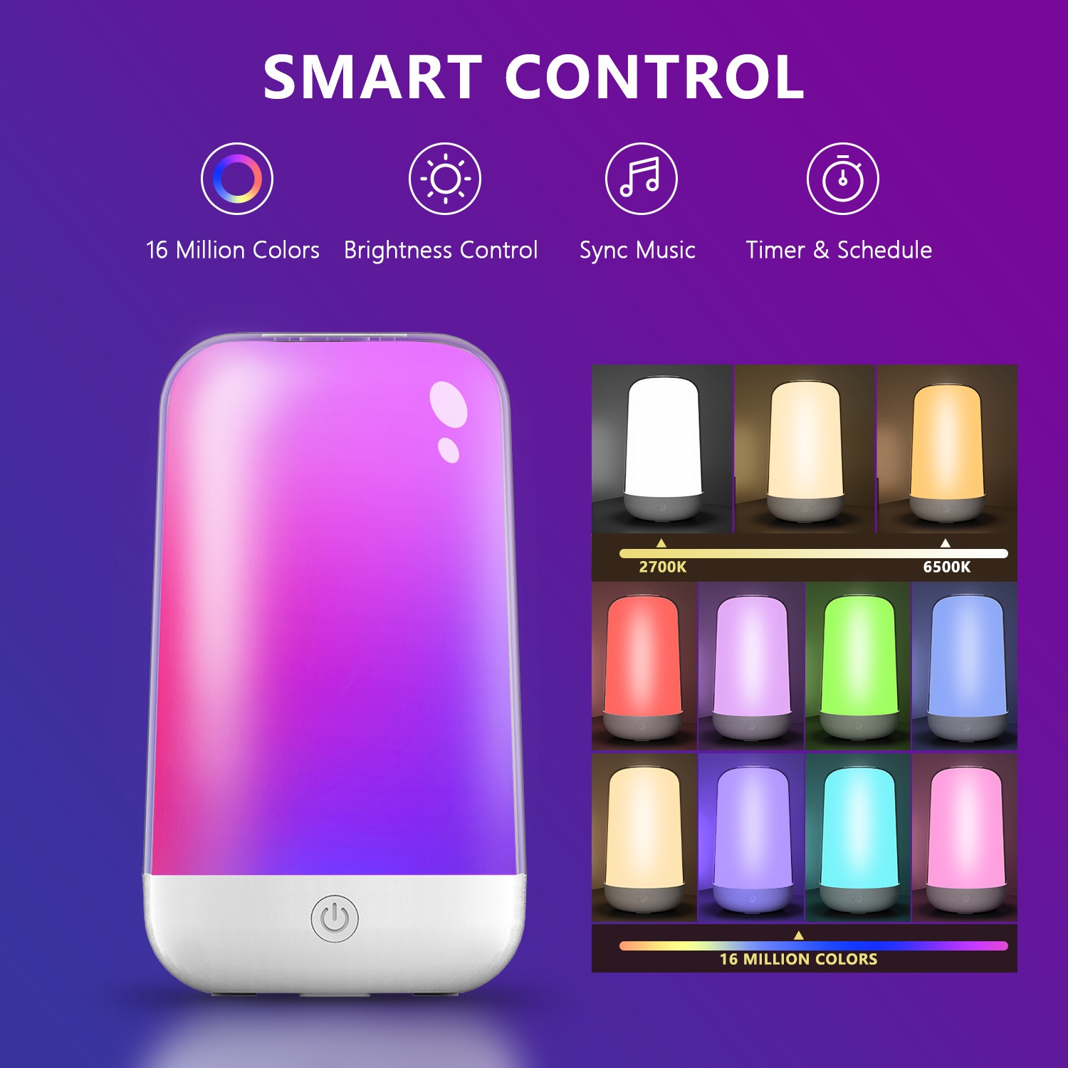 Rgb Desk Lamp Smart - مصباح طاولة ذكي يعمل باللمس ويتوافق