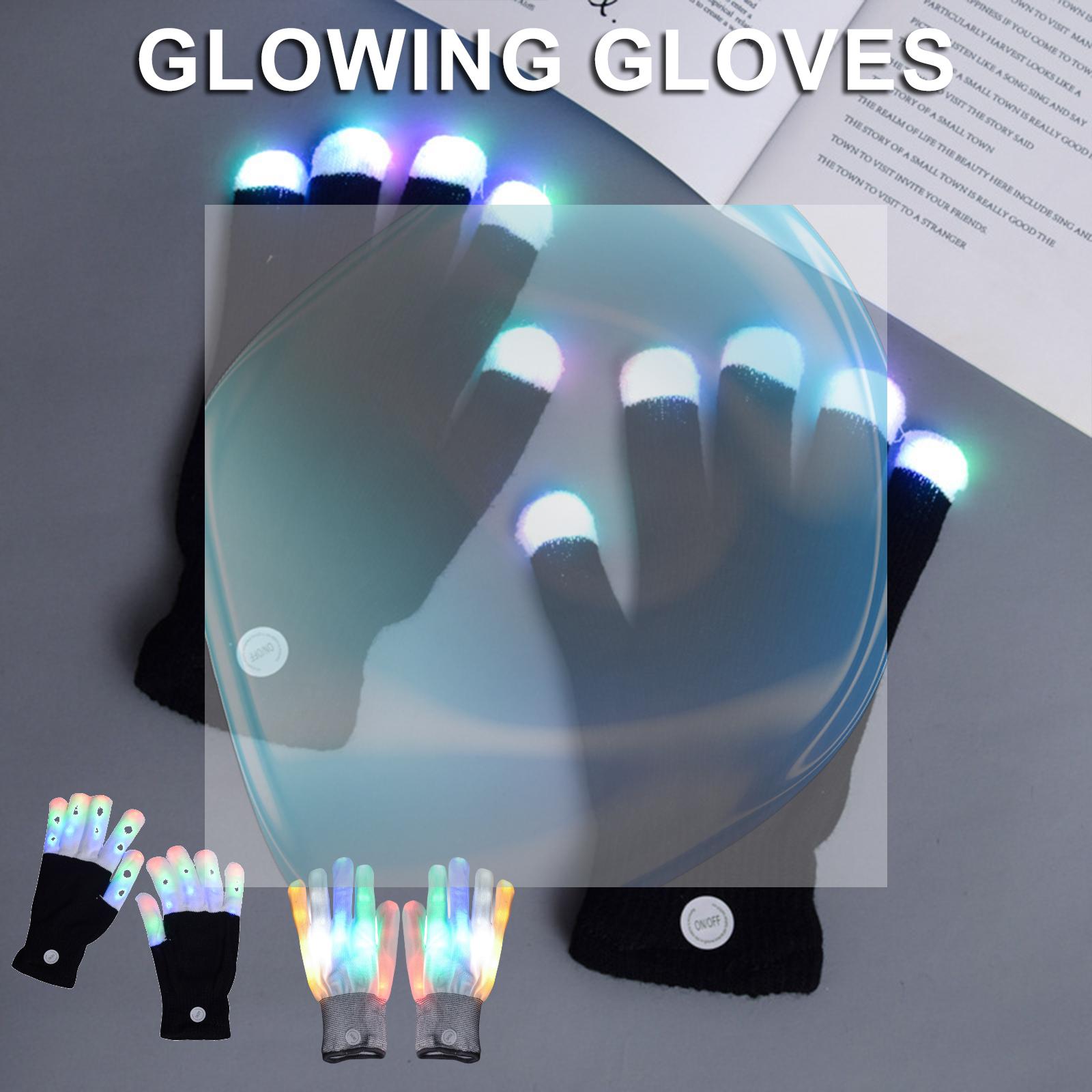 Led Gloves Music - قفازات مضيئة بإضاءة LED وامضة للأصابع،