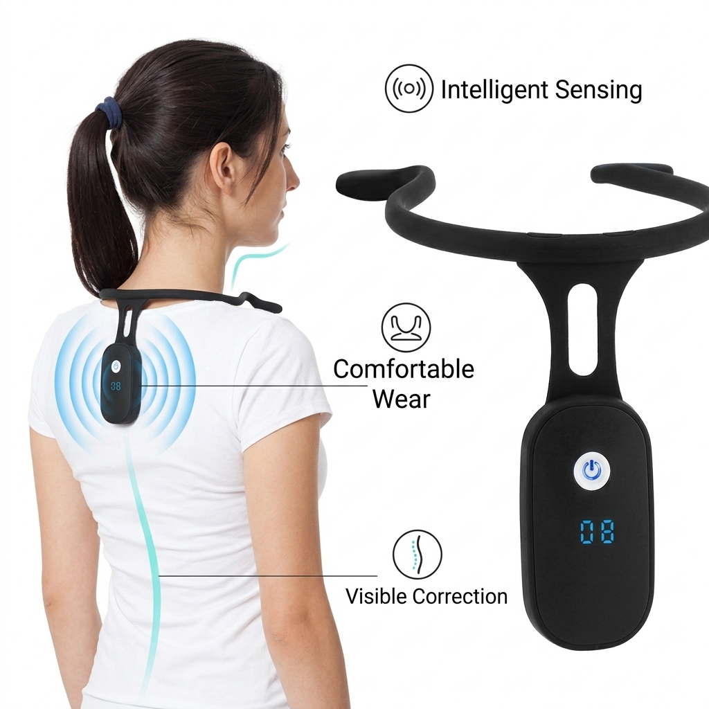 Smart Posture Sensor - مصحح وضعية الجسم مع شاشة LCD،