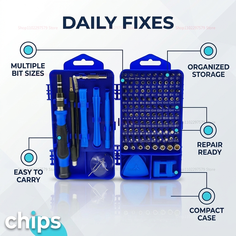 طقم مفكات متعدد الوظائف 115 في - مراجعة Electronics Repair Gadgets وسعره