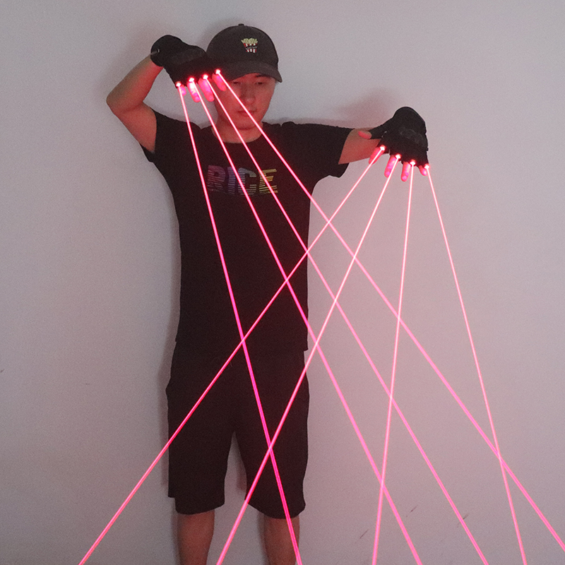 قفازات الليزر الأحمر للمرحلة ، - مراجعة Led Gloves Music وسعره
