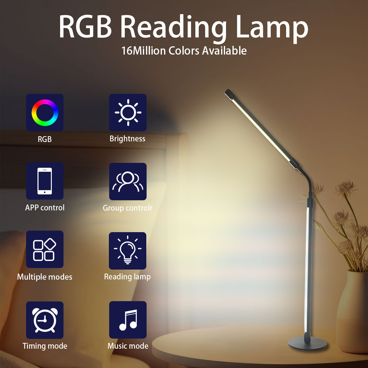 مصباح مكتب LED ذكي متغير الألو - مراجعة Rgb Desk Lamp Smart وسعره