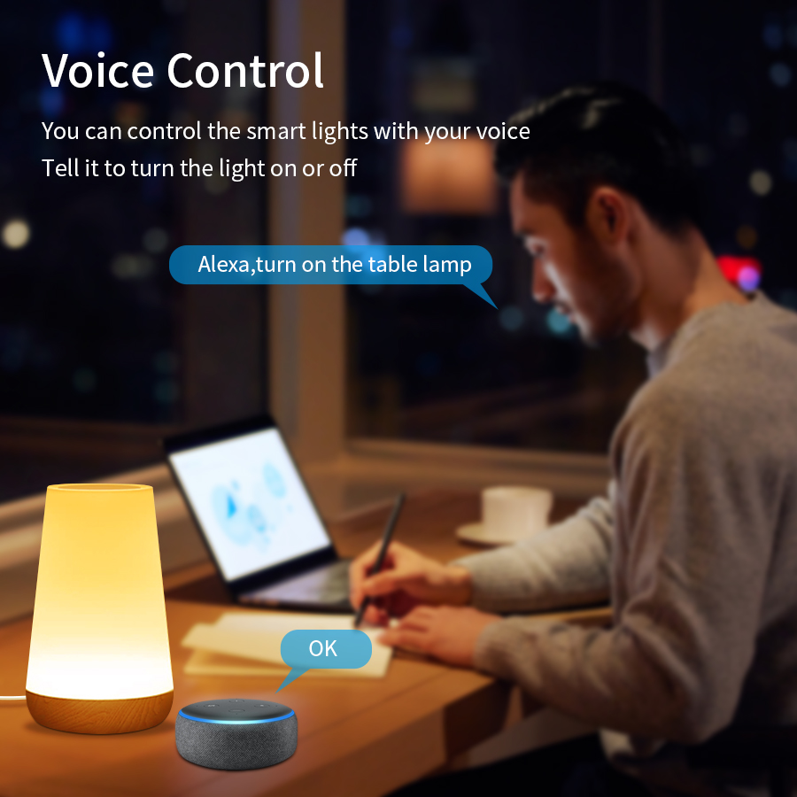 مصباح طاولة ذكي Tuya WiFi ، تط - مراجعة Rgb Desk Lamp Smart وسعره