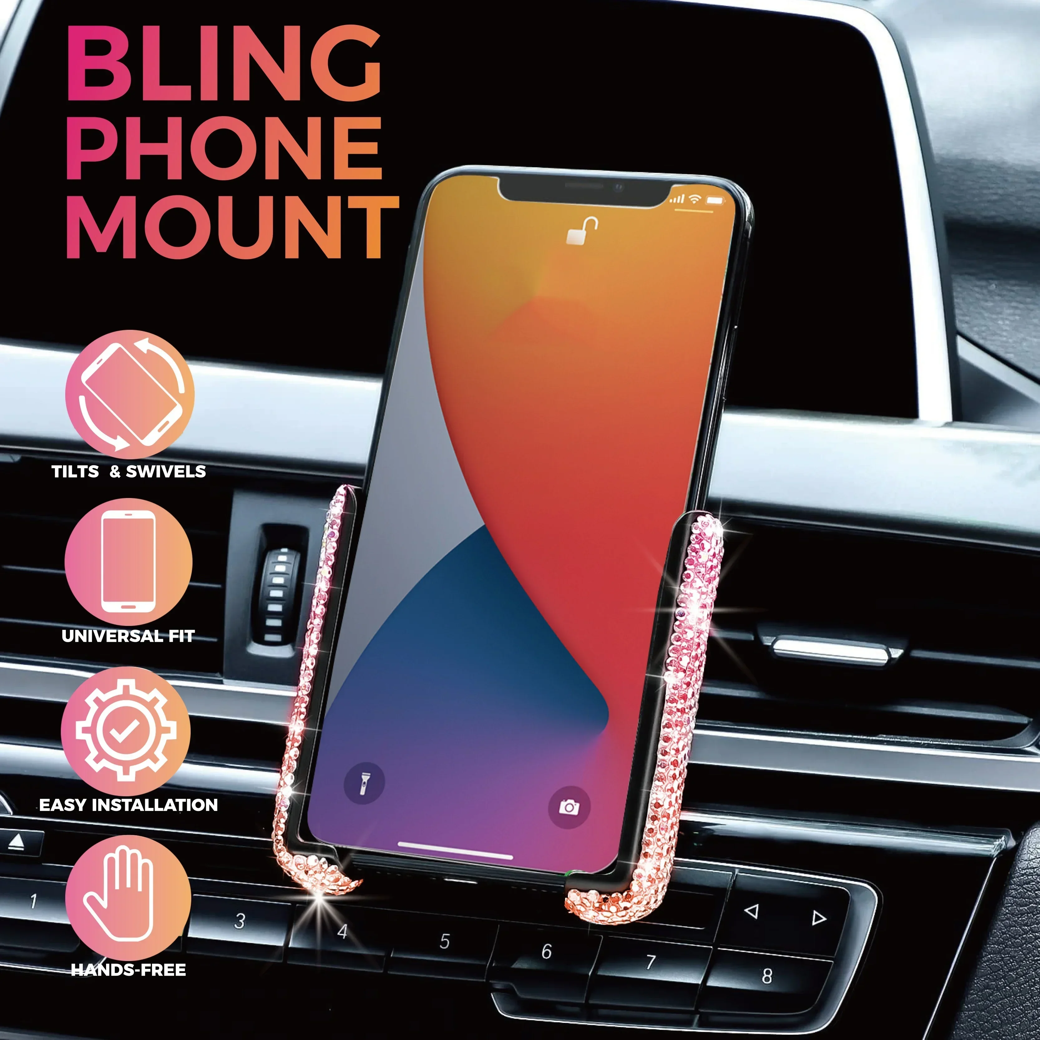 حامل هاتف جديد للسيارة مزين با - مراجعة Mobile Electronics Gadgets وسعره