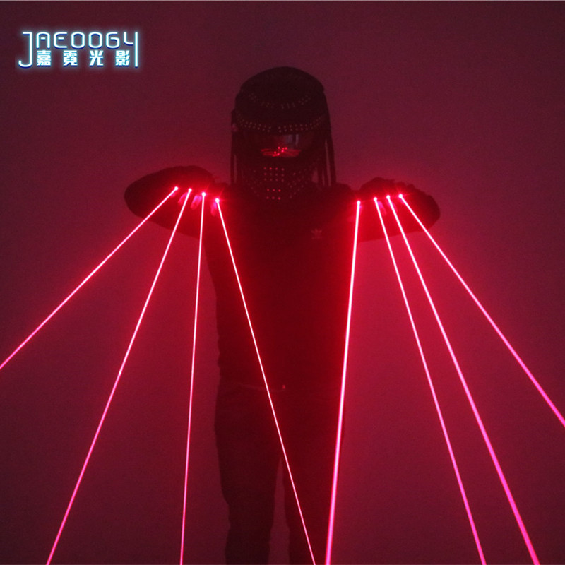 قفازات ليزر حمراء للملهى الليل - مراجعة Led Gloves Music وسعره