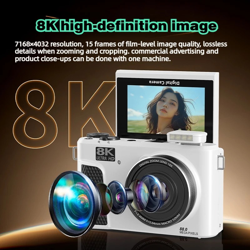 كاميرا رقمية WD300 بدقة 8K، كا - مراجعة Electronics Gadgets For Home وسعره