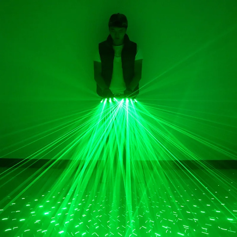 قفازات الليزر الخضراء الليزر ف - مراجعة Led Gloves Music وسعره