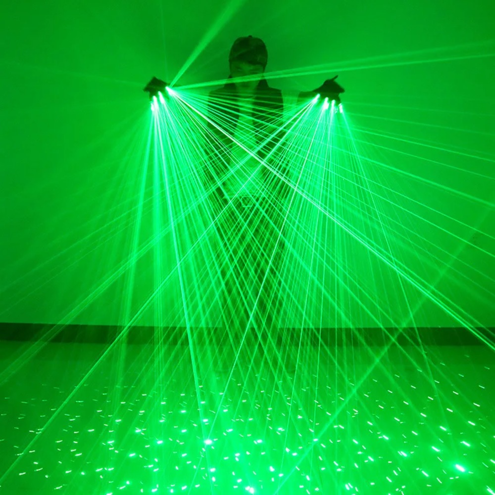 قفازات الليزر الخضراء الليزر ف - مراجعة Led Gloves Music وسعره