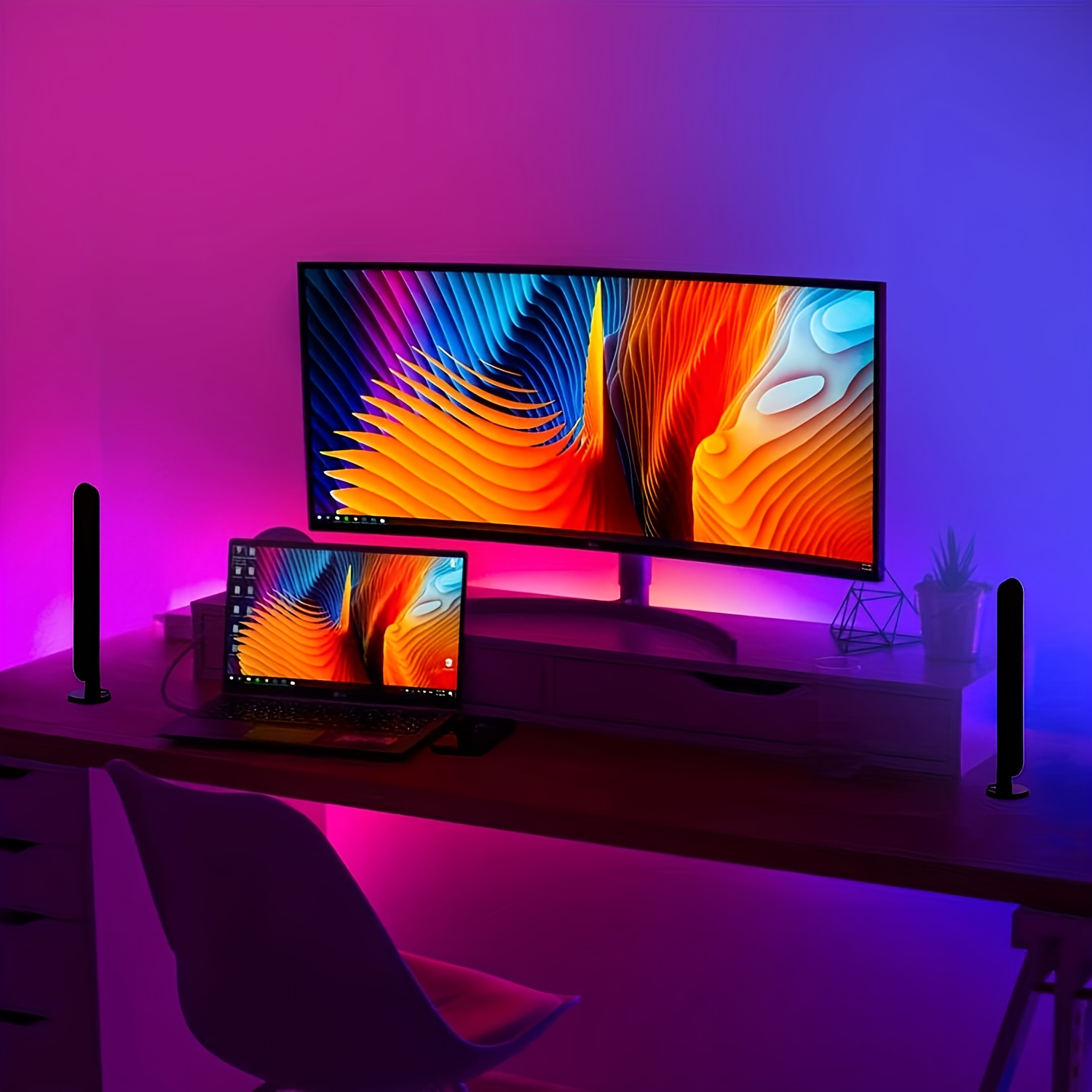 1/2 قطعة LED سطح المكتب الذكية - مراجعة Rgb Desk Lamp Smart وسعره